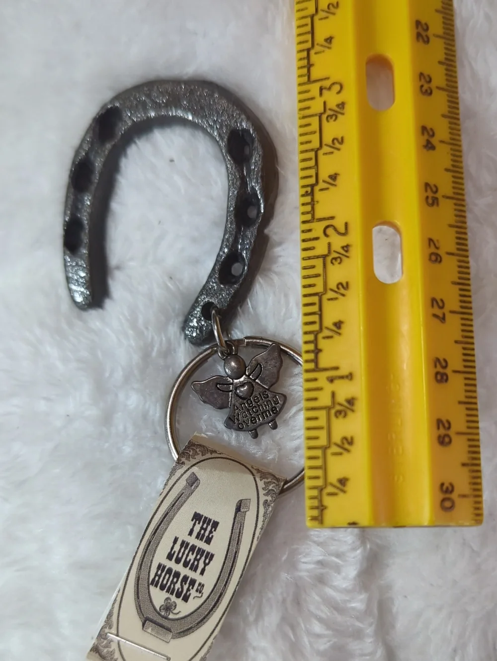 The Lucky Horse Key Ring With Horseshoe & Angel Charm NWT